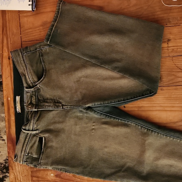 Free People overdyed green jeans very cool 29 - Picture 1 of 7